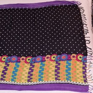 🌸 Laurel Burch colorful polka dot scarf/wrap/shawl.